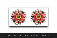 Drawing cute colorful mandala leaves flowers ornament print 20 oz tumbler skinny mug wrap clipart t-shirt sublimation printable design