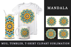 Drawing cute colorful mandala leaves flowers ornament print 20 oz tumbler skinny mug wrap clipart t-shirt sublimation printable design