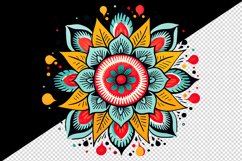 Drawing cute colorful mandala ornament print 20 oz tumbler skinny mug wrap clipart t-shirt sublimation printable design