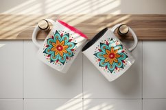 Drawing cute colorful mandala ornament print 20 oz tumbler skinny mug wrap clipart t-shirt sublimation printable design