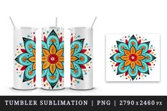 Drawing cute colorful mandala ornament print 20 oz tumbler skinny mug wrap clipart t-shirt sublimation printable design