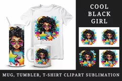drawing cute cool glamour black girl woman superstar glasses stars print 20 oz tumbler skinny mug wrap clipart t-shirt sublimation printable design