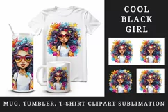 drawing cute cool glamour black girl woman superstar glasses stars print 20 oz tumbler skinny mug wrap clipart t-shirt sublimation printable design