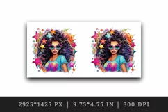 drawing cute cool glamour black girl woman superstar glasses stars print 20 oz tumbler skinny mug wrap clipart t-shirt sublimation printable design