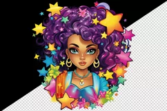 drawing cute cool glamour black girl woman superstar stars print 20 oz tumbler skinny mug wrap clipart t-shirt sublimation printable design