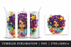 drawing cute cool glamour black girl woman superstar stars print 20 oz tumbler skinny mug wrap clipart t-shirt sublimation printable design