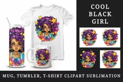 drawing cute cool glamour black girl woman superstar stars print 20 oz tumbler skinny mug wrap clipart t-shirt sublimation printable design