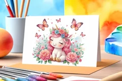 Watercolor illustration hand drawn clip art cute pink unicorn. Bright and colorful colors perfect for greeting card, birthday, baby shower, print, mug design and more. Pastel сolorful clipart, high resolution. Well for printing and sublimation 