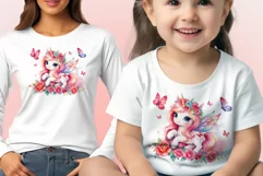 Watercolor illustration hand drawn clip art cute pink unicorn. Bright and colorful colors perfect for greeting card, birthday, baby shower, print, mug design and more. Pastel сolorful clipart, high resolution. Well for printing and sublimation 
