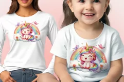 Watercolor illustration hand drawn clip art cute pink unicorn. Bright and colorful colors perfect for greeting card, birthday, baby shower, print, mug design and more. Pastel сolorful clipart, high resolution. Well for printing and sublimation 