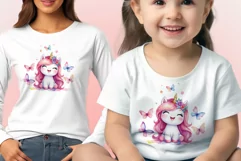 Watercolor illustration hand drawn clip art cute pink unicorn. Bright and colorful colors perfect for greeting card, birthday, baby shower, print, mug design and more. Pastel сolorful clipart, high resolution. Well for printing and sublimation 