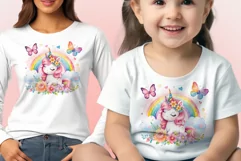 Watercolor illustration hand drawn clip art cute pink unicorn. Bright and colorful colors perfect for greeting card, birthday, baby shower, print, mug design and more. Pastel сolorful clipart, high resolution. Well for printing and sublimation 