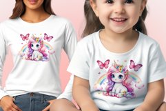 Watercolor illustration hand drawn clip art cute pink unicorn. Bright and colorful colors perfect for greeting card, birthday, baby shower, print, mug design and more. Pastel сolorful clipart, high resolution. Well for printing and sublimation 