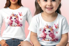 Watercolor illustration hand drawn clip art cute pink unicorn. Bright and colorful colors perfect for greeting card, birthday, baby shower, print, mug design and more. Pastel сolorful clipart, high resolution. Well for printing and sublimation 