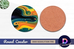 Abstract nebula with fluid colors Round Coaster Png Product Image 1