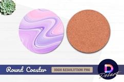 Pastel swirls abstract Round Coaster Png Product Image 1
