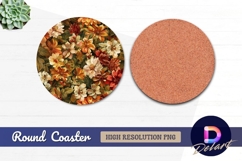 Round floral Round Coaster PNG Product Image 1