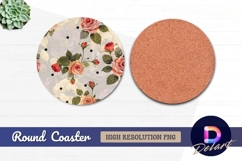 Floral rose Round Coaster PNG Product Image 1