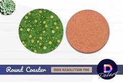 Floral vine Round Coaster PNG Product Image 1