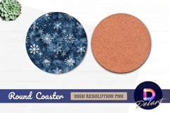 Snowflake winter Round Coaster PNG Product Image 1