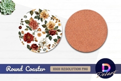 Floral Round Coaster PNG Product Image 1