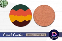 Abstract wavy layers background Round Coaster PNG Product Image 1