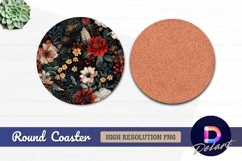 Floral pattern Round Coaster PNG Product Image 1
