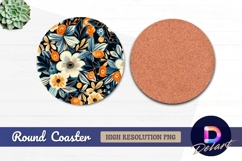 Floral pattern Round Coaster PNG Product Image 1