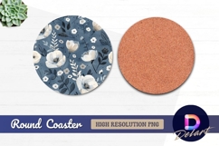 Floral watercolor pattern Round Coaster PNG Product Image 1