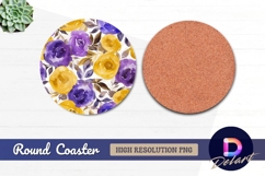 Floral watercolor Round Coaster PNG Product Image 1