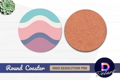 Pastel wavy background for round coaster png Product Image 1