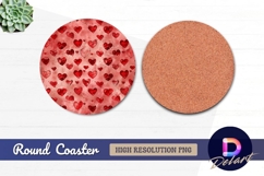 Hearts background Round Coaster PNG Product Image 1