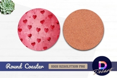 Heart balloon pattern Round Coaster PNG Product Image 1