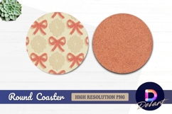 Knitted bows and round coaster png pattern Product Image 1