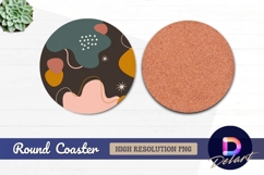 Abstract organic shapes illustration round coaster png Product Image 1
