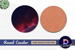 Deep space nebula with stars Round Coaster PNG Product Image 1