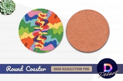 Abstract wavy pattern round coaster png Product Image 1