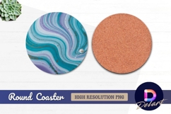 Elegant marbleized design for round coaster png Product Image 1