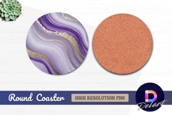 Purple swirl with gold round coaster png Product Image 1