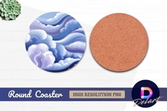 Painted clouds abstract background with round coaster png Product Image 1
