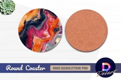 Textured hibiscus floral Round Coaster PNG Design Product Image 1