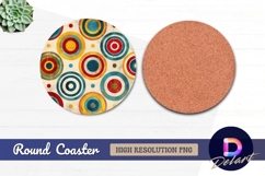 Vintage botanical flowers Round Coaster PNG Design Product Image 1