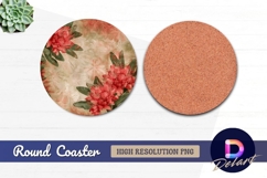 floral grunge pattern Round Coaster PNG Design Product Image 1