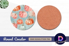 Watercolor pumpkins Round Coaster PNG Design Product Image 1