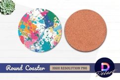 Colorful paint splatter Round Coaster PNG Design Product Image 1