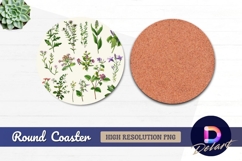 Vintage botanical illustrations Round Coaster PNG Product Image 1