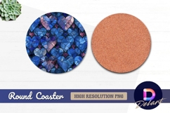Heart stained glass Round Coaster PNG Product Image 1