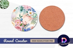 Watercolor floral arrangement Round Coaster PNG Product Image 1
