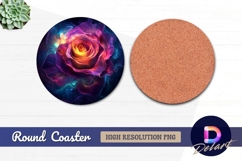 Cosmic rose Round Coaster PNG Product Image 1