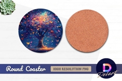 Butterfly tree Round Coaster PNG Product Image 1